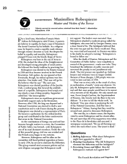 HISTORYMAKERS Maximilien Robespierre