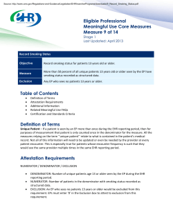 Tobacco Core Measures