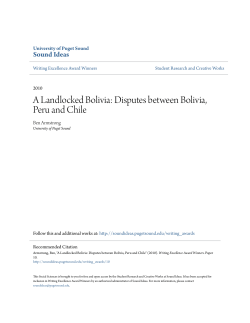 A Landlocked Bolivia: Disputes between Bolivia, Peru