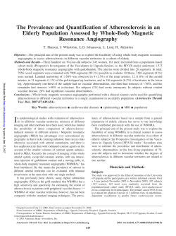 The Prevalence and Quantification of Atherosclerosis in an Elderly
