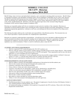 Merrill Historian Job Description - Merrill College