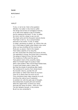 Hamlet Act III, Scene 1 [&hellip;&hellip;.]
