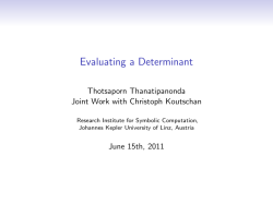 Evaluating a Determinant - Thotsaporn "Aek" Thanatipanonda