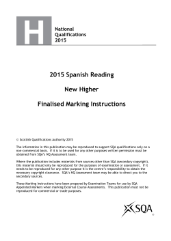 Higher Spanish All Marking Instructions