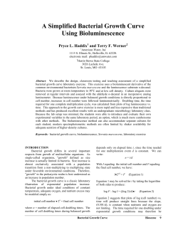 A Simplified Bacterial Growth Curve Using Bioluminescence