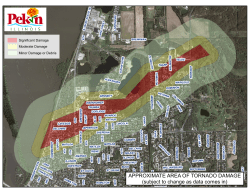 APPROXIMATE AREA OF TORNADO DAMAGE (subject to change