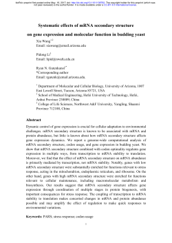 Systematic Effects Of mRNA Secondary Structure On Gene