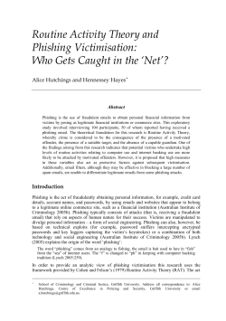 Routine activity theory and phishing victimisation