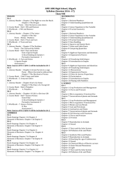 AMU ABK High School, Aligarh Syllabus (Session 2016