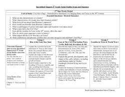 4th Grade Social Studies Scope and Sequence
