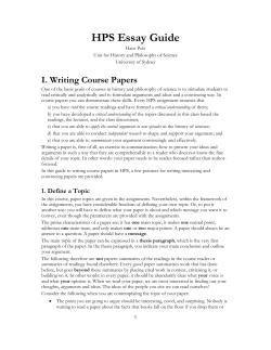 HPS Essay Guide - The University of Sydney