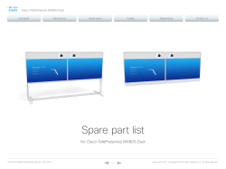 Cisco TelePresence MX800 Dual Spare Parts Overview