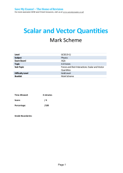 Scalar and Vector Quantities