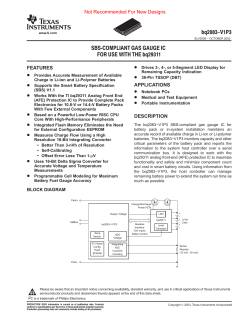 SBS-Compliant Gas Gauge for Use with bq29311