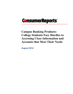 Campus Banking Products: College Students