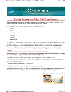 Sprains, Strains, and Other Soft