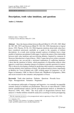 Descriptions, truth value intuitions, and questions