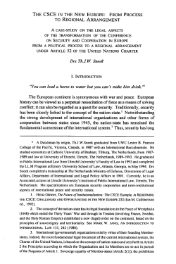 CSCE in the New Europe: From Process to Regional Arrangement