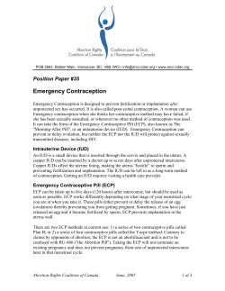 Emergency Contraception - Abortion Rights Coalition of Canada