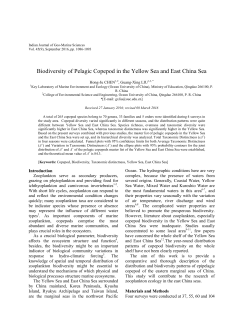 Biodiversity of Pelagic Copepod in the Yellow Sea and East China
