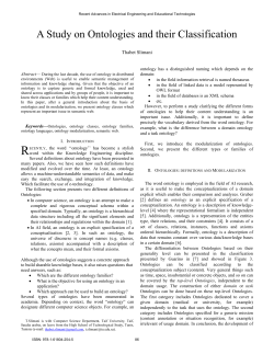 A Study on Ontologies and their Classification