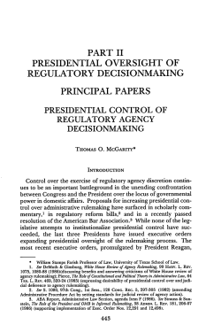 Presidential Control of Regulatory Agency Decisionmaking
