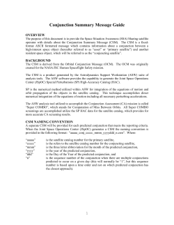 Conjunction Summary Message Guide - Space