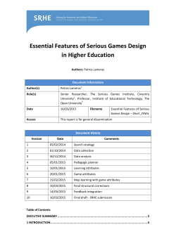 Essential Features of Serious Games Design