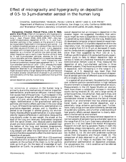 Effect of microgravity and hypergravity on deposition of 0.5- to 3