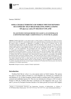 SOILS CHARACTERISTICS OF FOREST