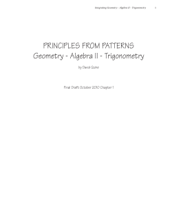 PRINCIPLES FROM PATTERNS Geometry