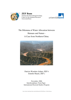 The Dilemma of Water Allocation between Humans and Nature. A Case