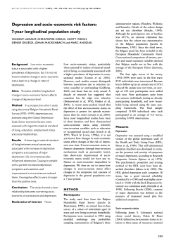 Depression and socio-economic risk factors: 7