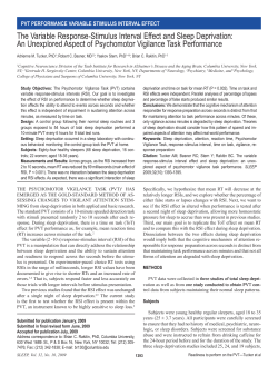The Variable Response-Stimulus Interval Effect and Sleep