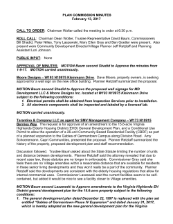 PLAN COMMISSION MINUTES February 13, 2017 CALL TO