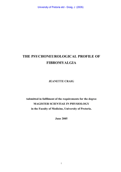 the psychoneurological profile of fibromyalgia