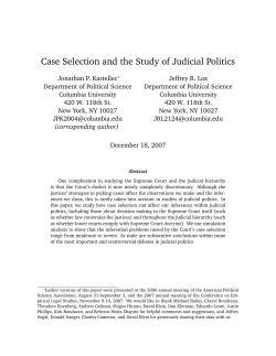 Case Selection and the Study of Judicial Politics