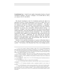 Constitutional Law&mdash;Fourth Circuit Applies Intermediate Scrutiny to