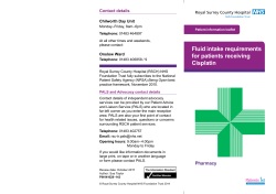 Fluid intake requirements for patients receiving Cisplatin