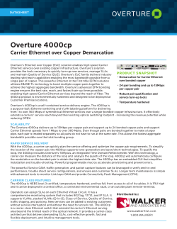 Overture 4000cp Carrier Ethernet over Copper Demarcation