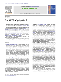 2012 The ARTT of palpation