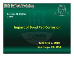 Impact of Bond Pad Corrosion - Semiconductor Wafer Test Workshop