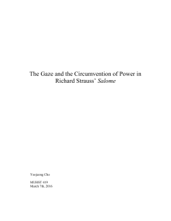 The Gaze and the Circumvention of Power in Richard Strauss` Salome