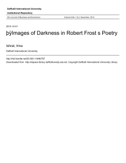 Images of Darkness in Robert Frost`s Poetry
