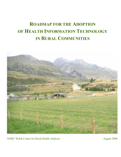 Roadmap for the Adoption of Health Information Technology in