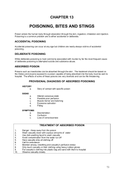 POISONING, BITES AND STINGS