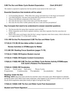 5.8B The Sun and Water Cycle Student Expectation Clark 2016