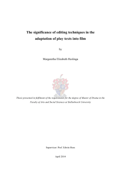 The significance of editing techniques in the adaptation of play texts