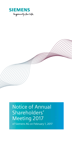 Notice of Annual Shareholders ` Meeting 2017