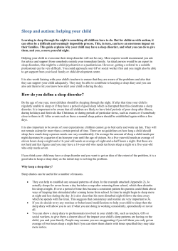 Sleep and autism: helping your child